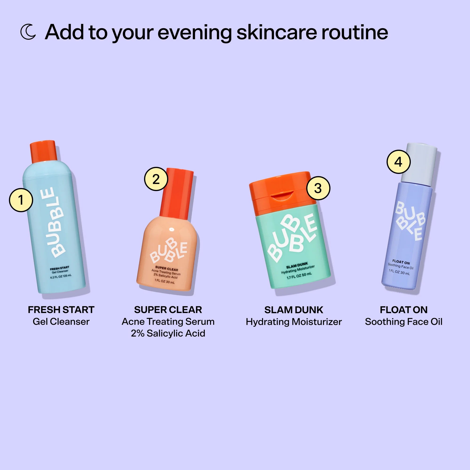 Bubble Skincare Float on Soothing Facial Oil Serum, for All Skin Types, Everyday Care,1 Fl Oz / 30Ml