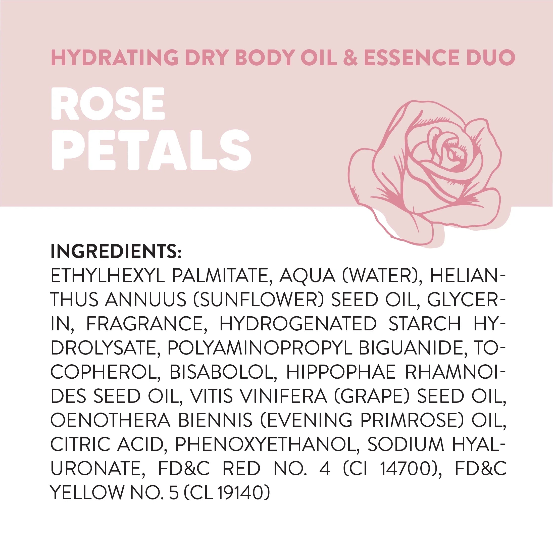 ONYX Professional Hydrating Dry Body Oil & Essence Duo, Rose Petals, 3.7 Fl Oz