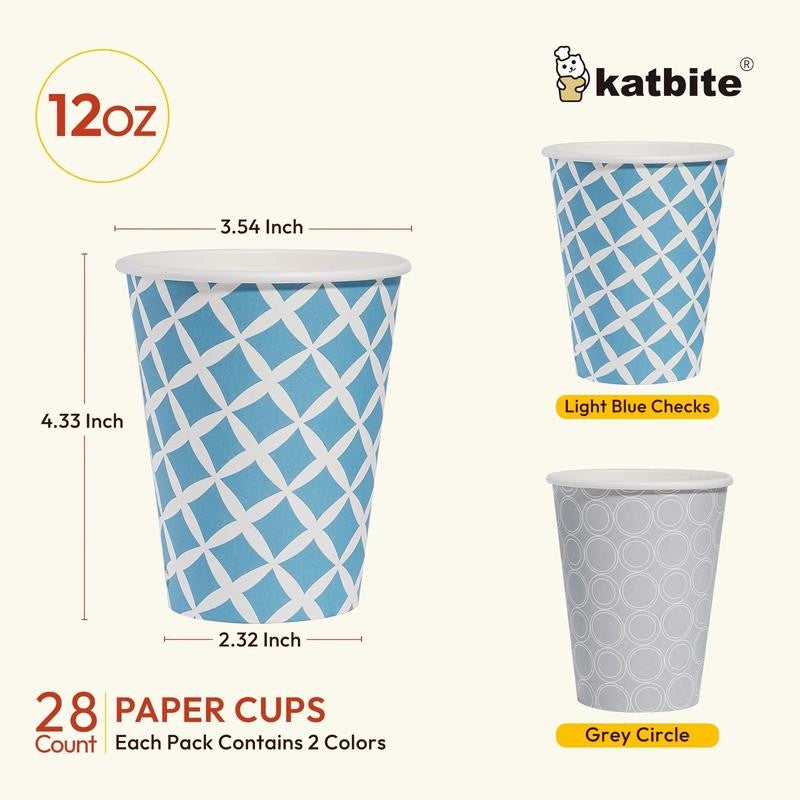 Disposable Paper Cups Eco-Friendly Biodegradable- Large 12 Oz, 28 Count