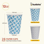 Disposable Paper Cups Eco-Friendly Biodegradable- Large 12 Oz, 28 Count