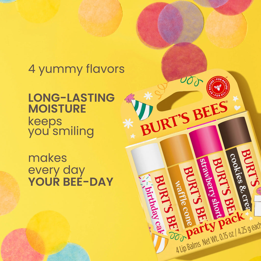 Burt'S Bees 100% Natural Origin Moisturizing Lip Balm, Birthday Cake, 4 Tubes