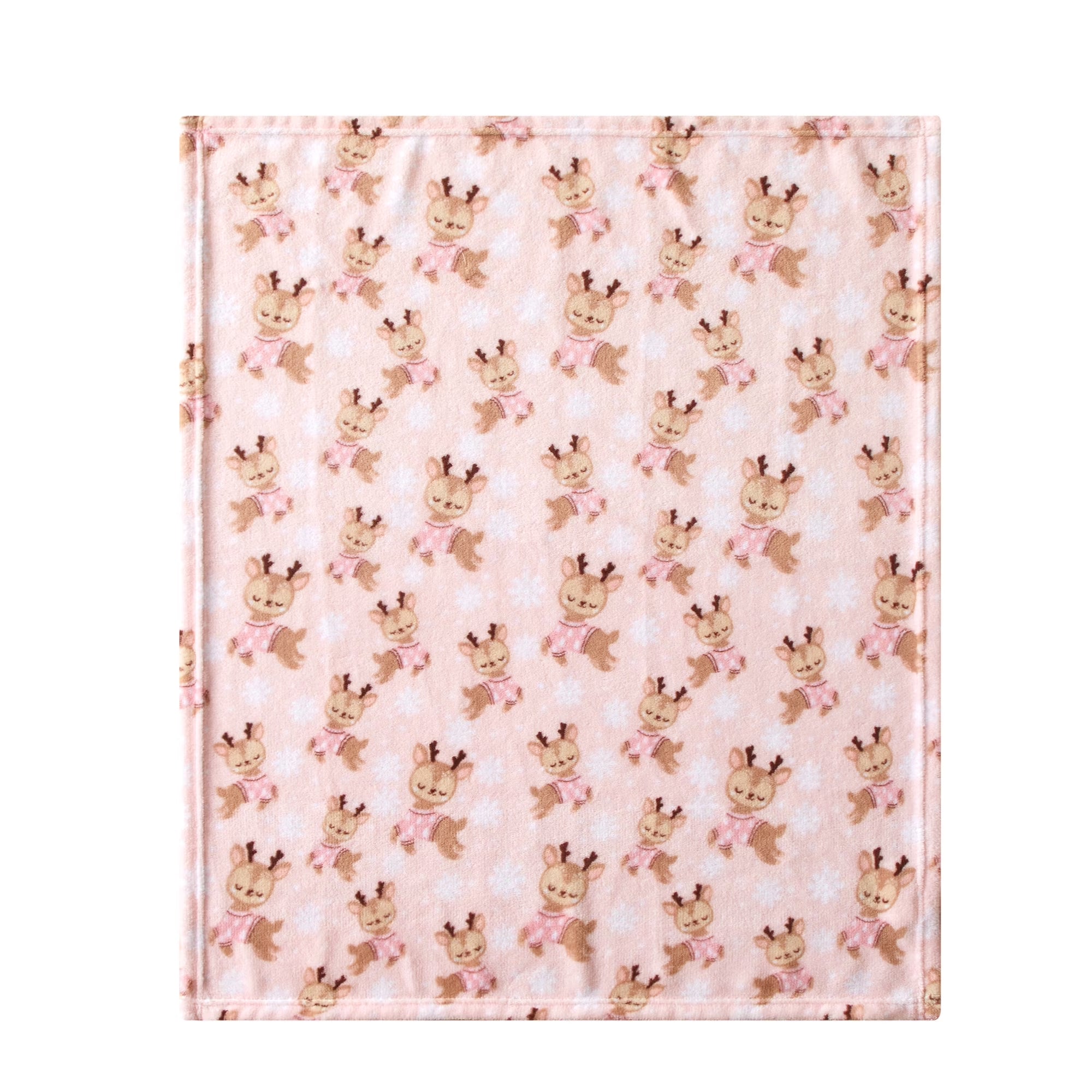 Parent'S Choice 30" X 36" Reindeer Plush Baby Blanket, Pink