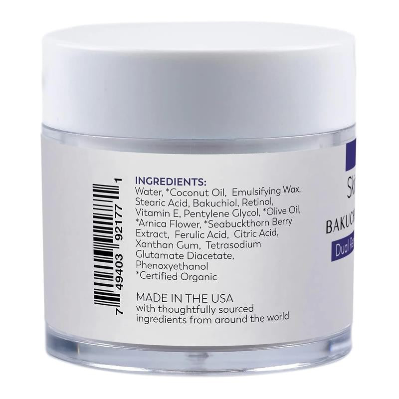 Bakuchiol + Retinol Dual Renewal PM Cream Unscented Facial Moisturizer Cream 1.6