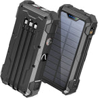 42800Mah Solar Charger Power Bank 15W Fast Charging Portable Charger with 4 Cables, USB Battery Pack Compatible with Iphone & Android Cell Phone