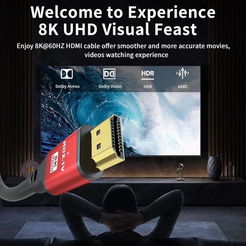 4K 30Ft HDMI to HDMI Cable High Speed Long Ethernet Cord Replacement Extension C