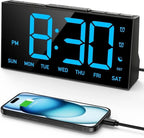 Alarm Clock for Heavy Sleepers, Digital Alarm Clock for Bedroom, Adjustable Brig