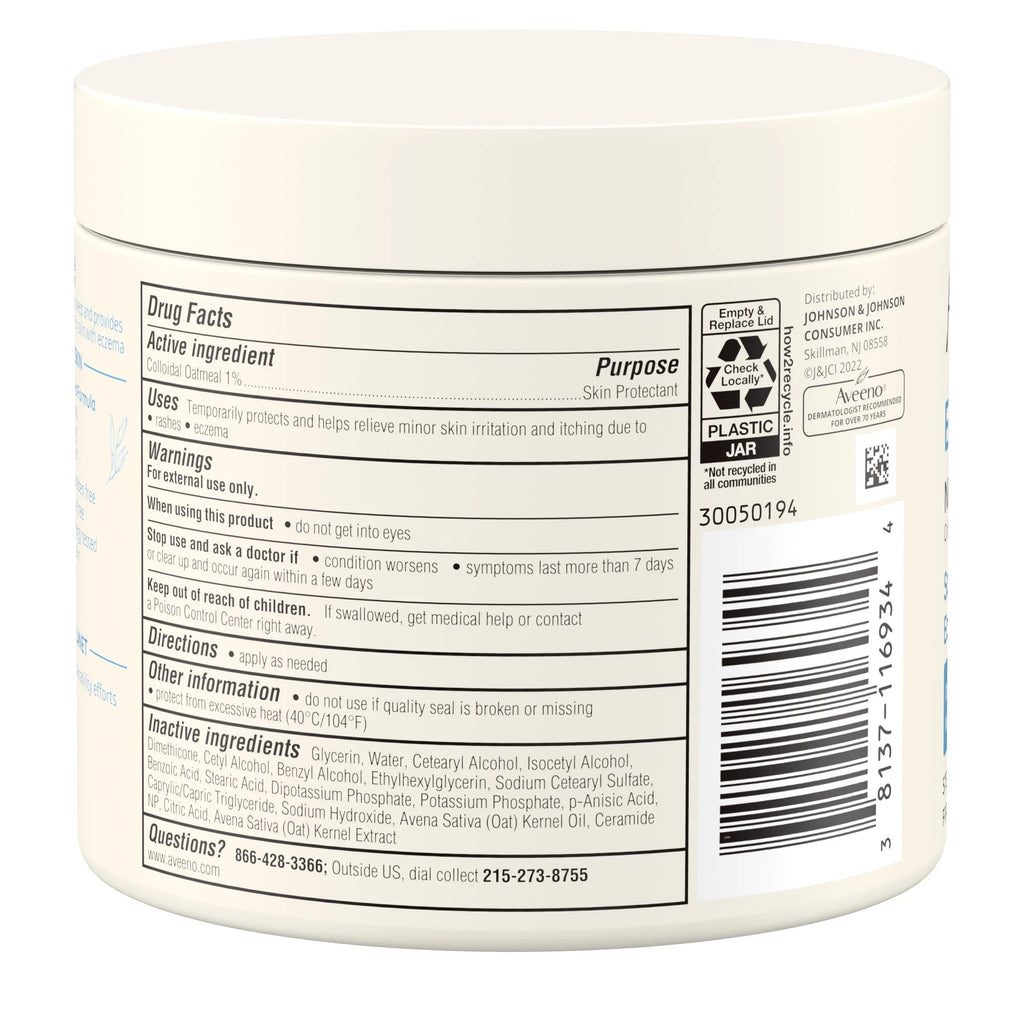 Aveeno Eczema Therapy Nighttime Itch Relief Balm, Fragrance-Free Eczema Cream, 11 Oz