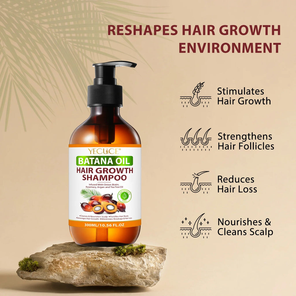 Batana Oil Hair Shampoo,Pure Plant Extracts Cleansing and Nourishing Scalp Shampoo,Daily Hair Cleaning & Care,Unisex,10.1 Fl.Oz