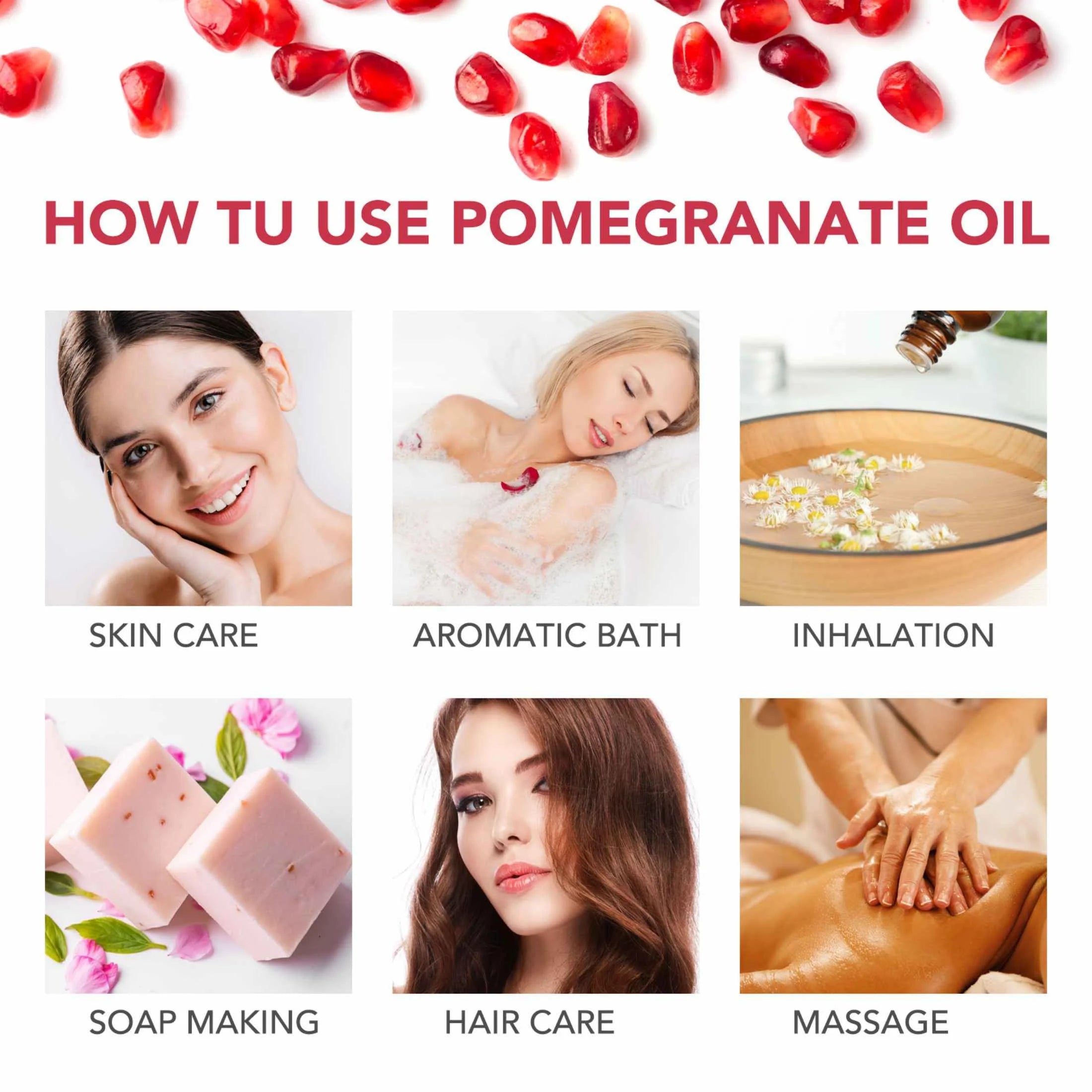 Aliver Pomegranate Seed Oil, 100% Pure & Natural,Enhance Skin Elasticity,For All Skin Types,2.02Fl.Oz