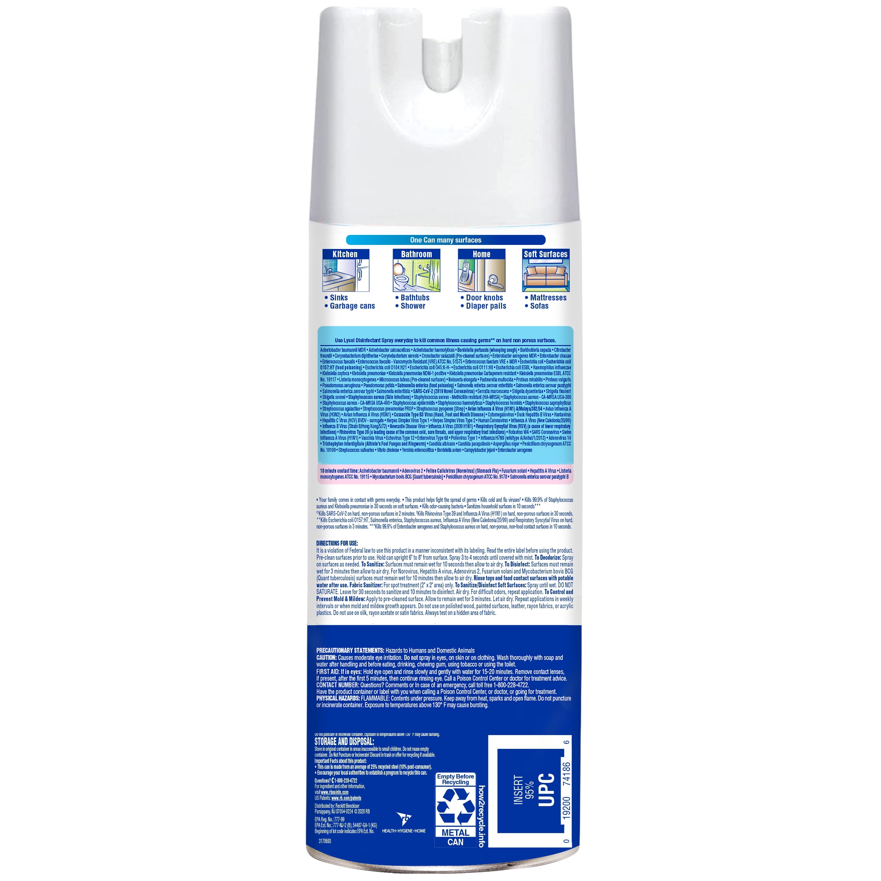 Lysol Disinfectant Spray for Sanitizing Antibacterial Disinfecting, Crisp Linen, 12.5 Fl Oz
