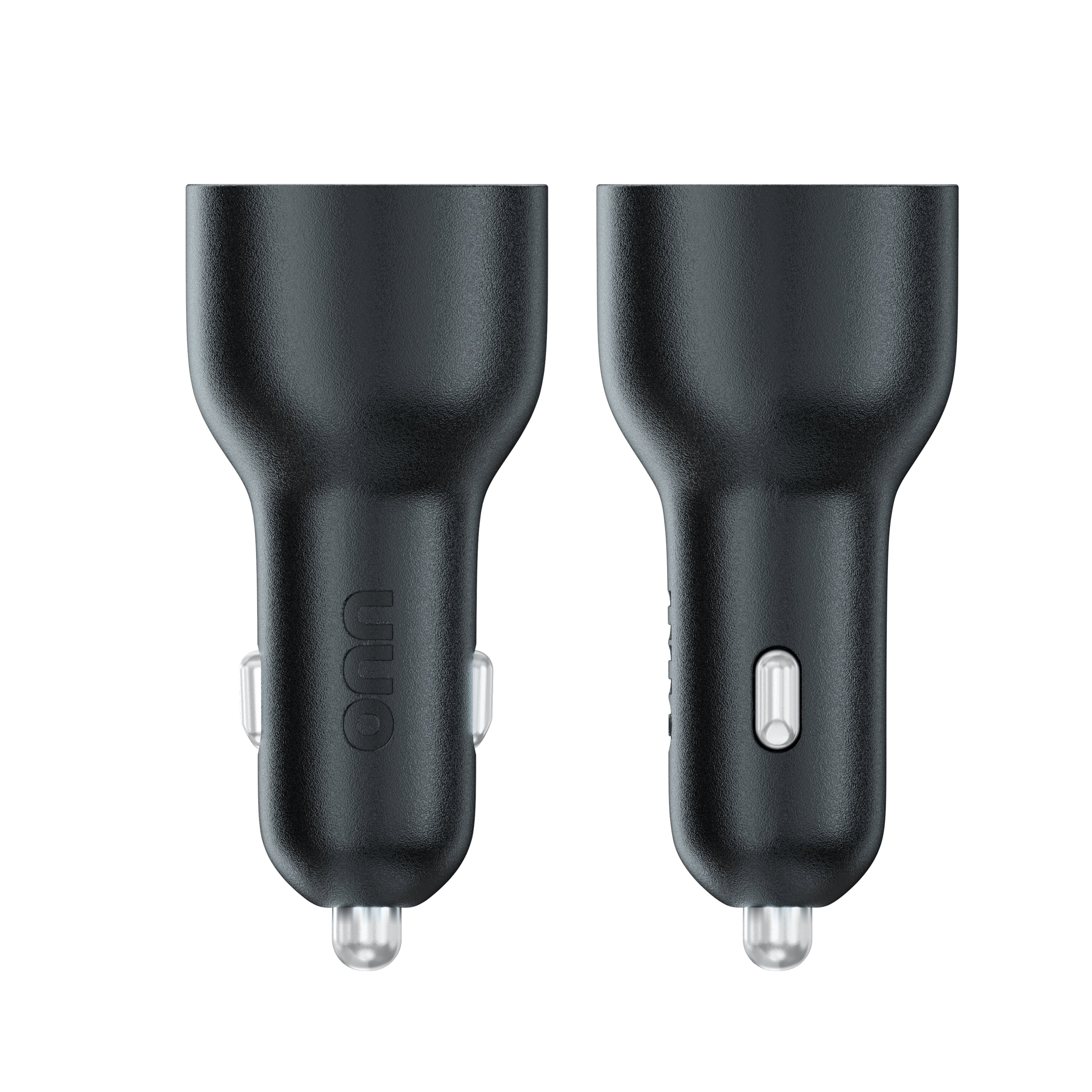 Onn 32W Dual USB-C and USB-A Port Car Charger with 3Ft C-C Cable ,USB-IF Certified, Black - Compatible with Iphone 17/16/15 Series, Samsung Galaxy, Note, Pixel Devices Ipad Pro, & More