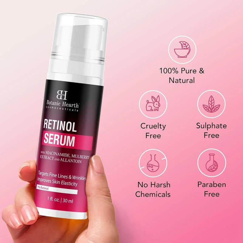1% Retinol Serum for Face with Niacinamide, Allantoin & Mulberry Extracts | Pore