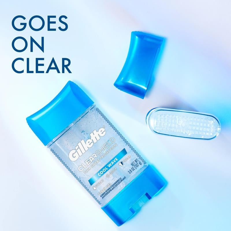 Antiperspirant Deodorant for Men, Clear Gel, Cool Wave, Twin Pack, 3.8Oz