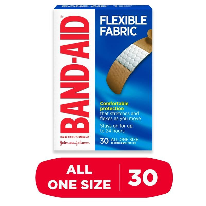 Brand Flexible Fabric Adhesive Bandages, All One Size, 30 Count