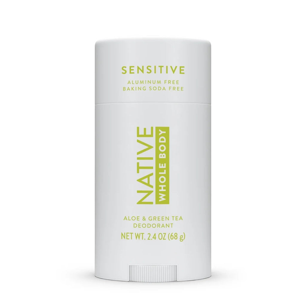 Native Deodorant, Aluminum Free, Aloe & Green Tea Sensitive Whole Body Deodorant 2.4 Oz
