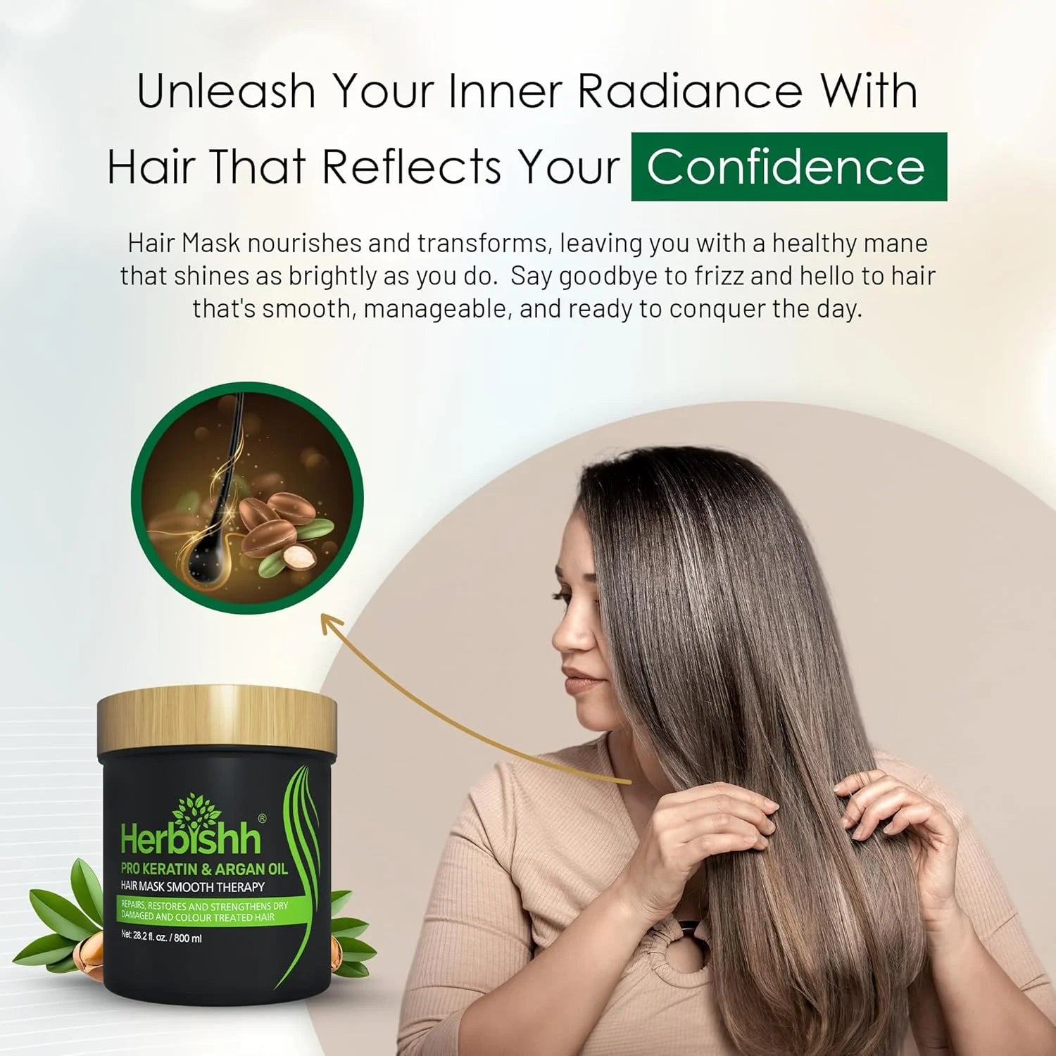 Argan Hair Mask - Deep Conditioning for Dry & Weak Hair, 800G - Sulfate-Free & Paraben-Free