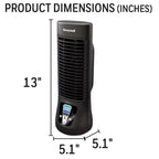 13" Black Quietset Oscillating Table Fan, 10Ft Air Circulation Power, 4 Speed, A