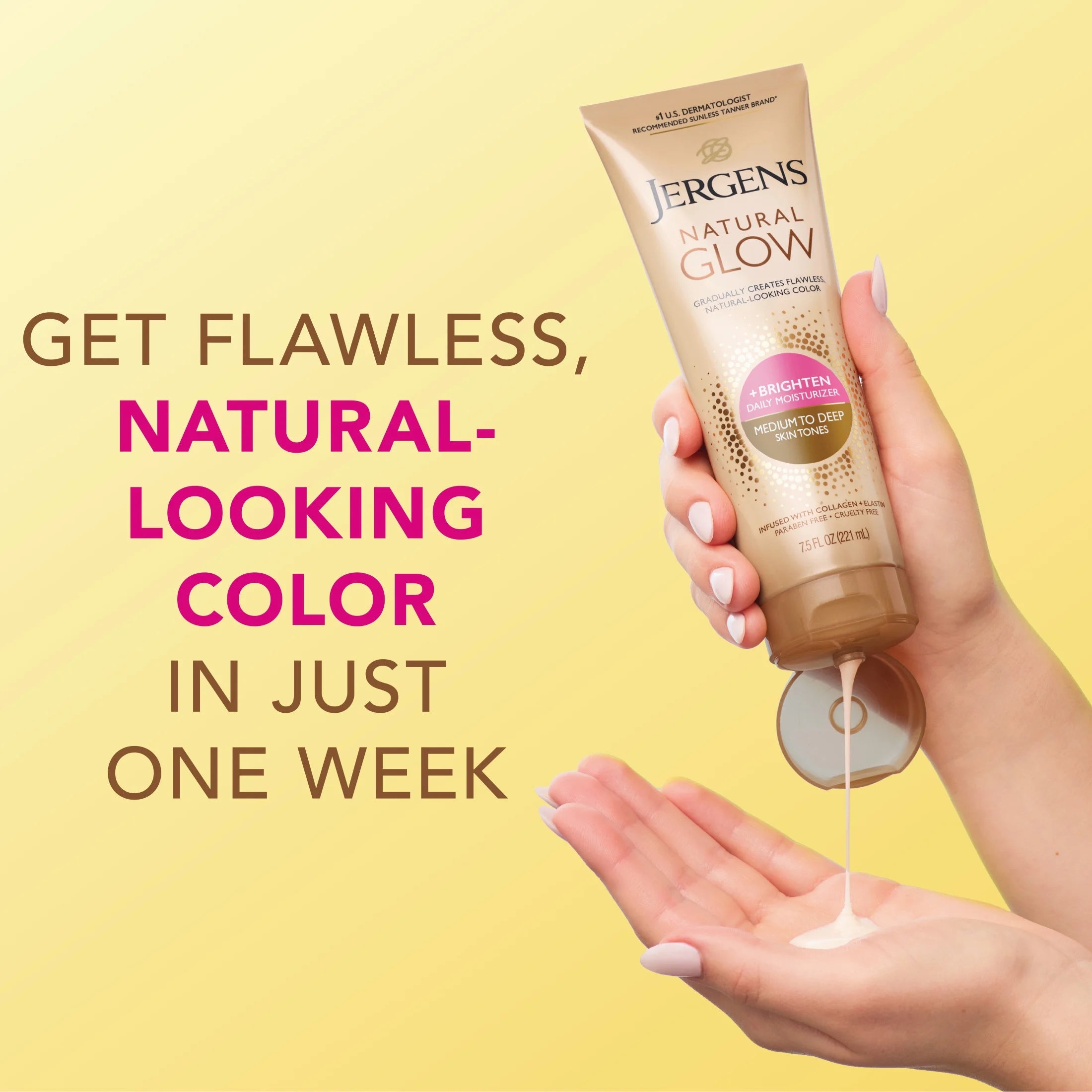 Natural Glow Daily Moisturizer Lotion, Medium to Deep Skin, Self Tanner, 7.5 Oz