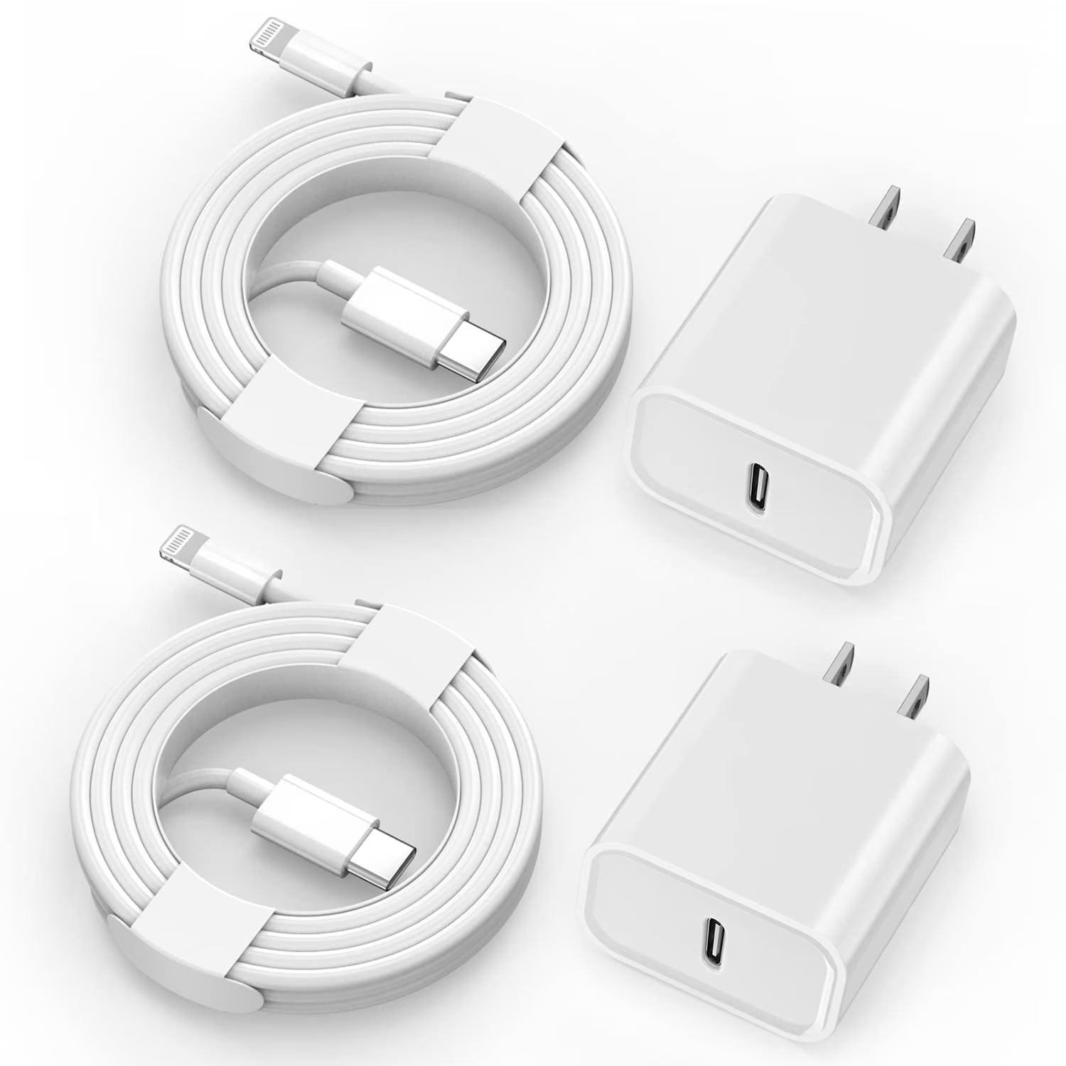 Iphone Charger, 2 Pack 20W PD White Fast Charger Block with 6Ft Fast Charging Cables Compatible with Iphone 14/13/12/11