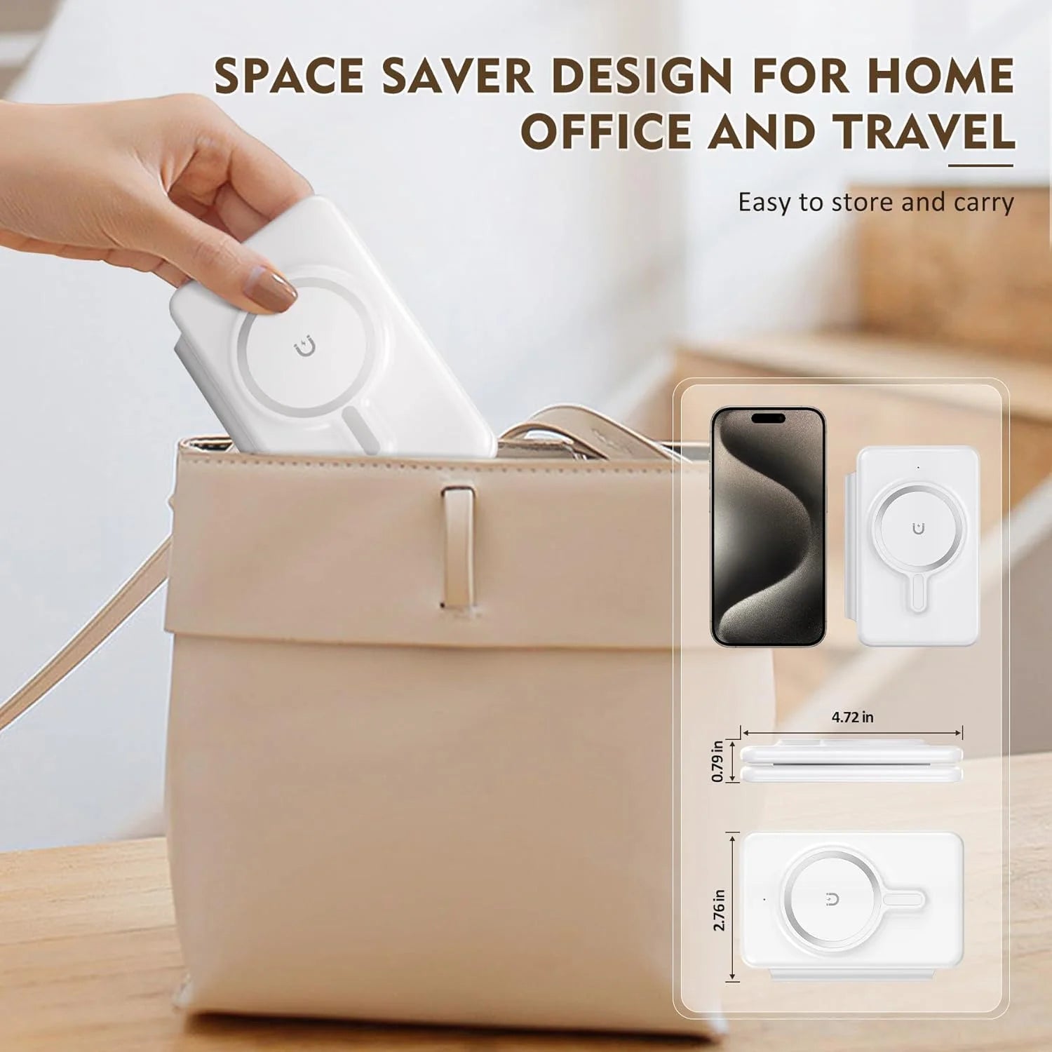 Magnetic Wireless Charger Compatible for Iphone: ETEPEHI Foldable 3 in 1 Fast Charging Compatible for Iphone, Charging Pad for Iwatch Series & Airpods