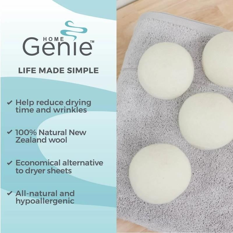 Dryer Balls, Wool Ball Reusable for over 400 Loads, 3 Pack, Natural Fabric Softe