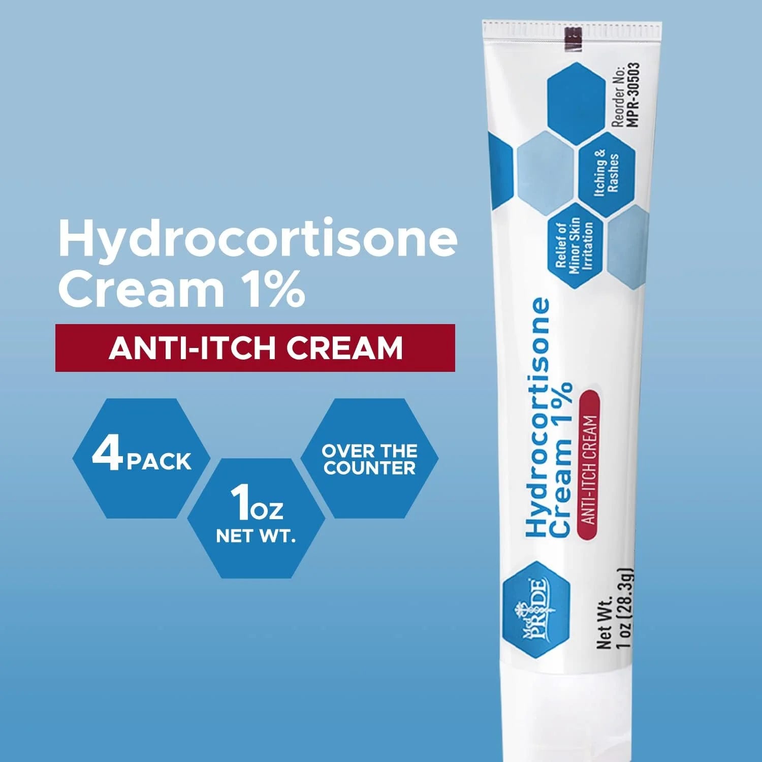 MEDPRIDE Hydrocortisone Cream 1% Dermatitis Cream anti Itch Cream for Itchy Skin Relief, 1 Oz