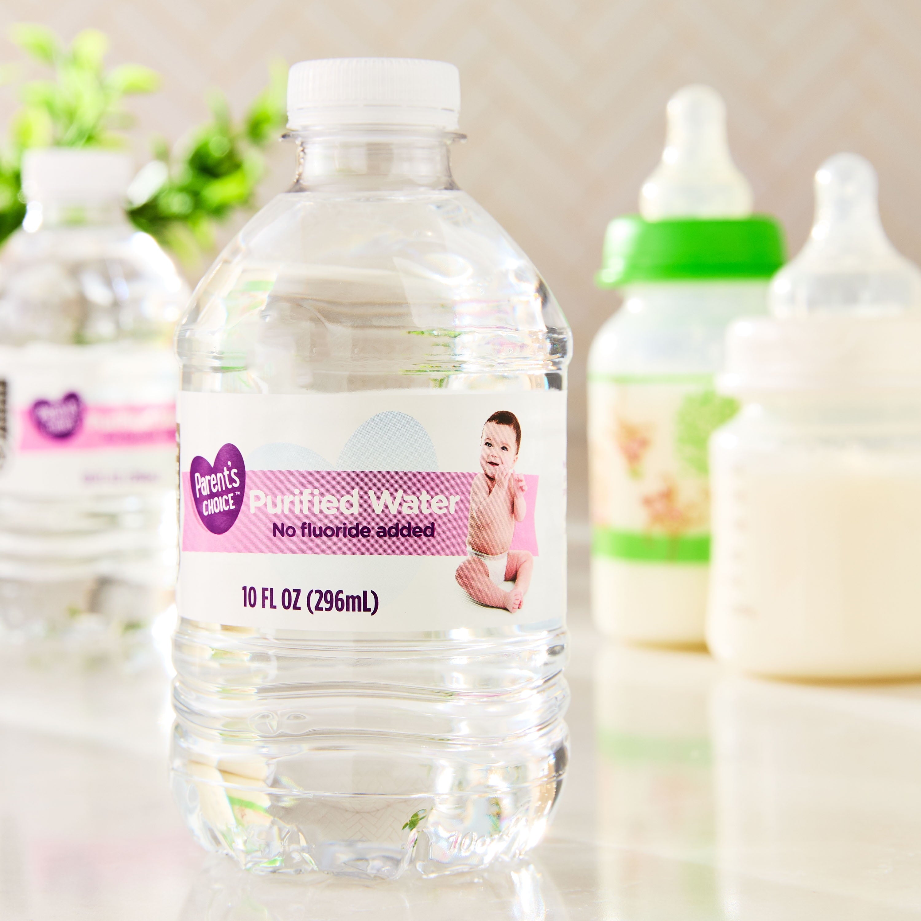 (4 Pack) Parent'S Choice Purified Water, 10Oz, 15 Pack Bottles