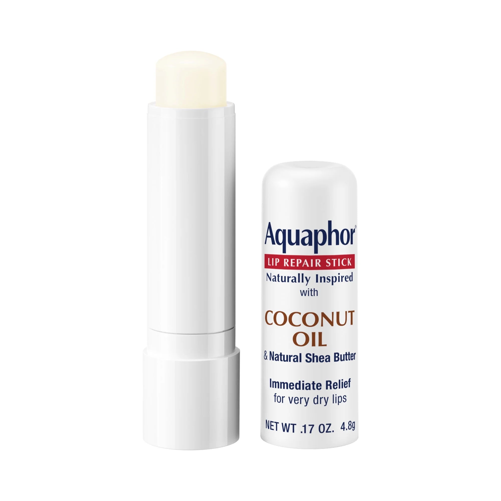 Aquaphor Naturally Inspired Lip Repair Sticks, Lip Balm with Coconut Oil, Pack of Two 0.17 Oz Sticks