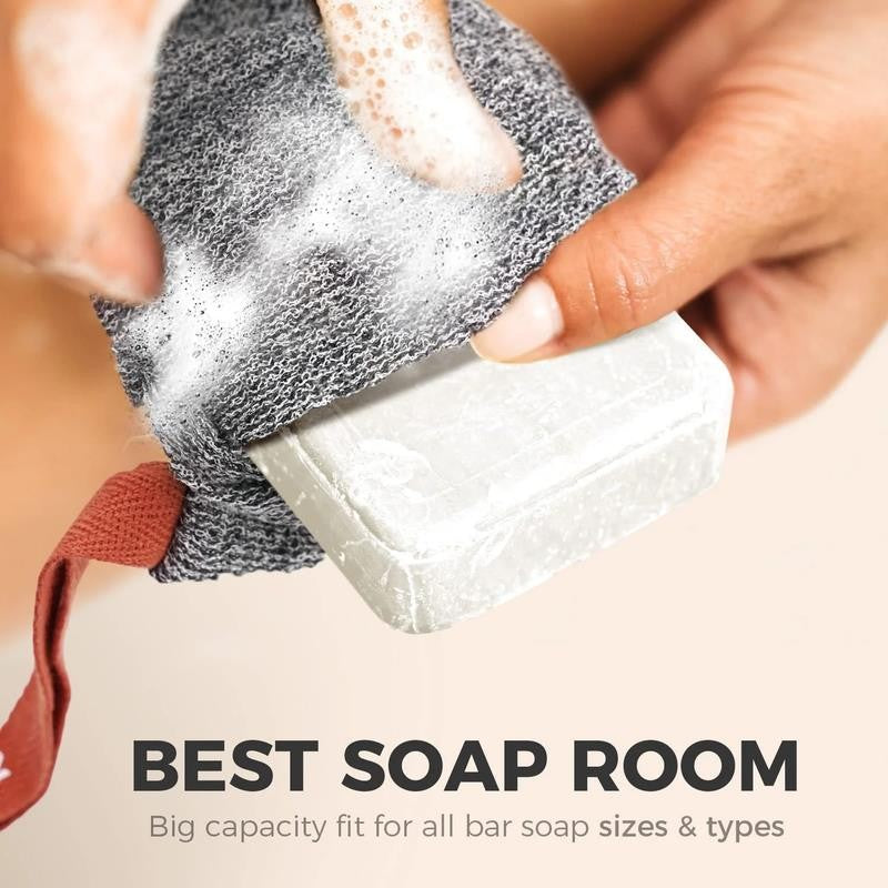 2 Pieces Soap Pouch and Soap Saver Pocket for Use in Shower, Premium Body Scrubb