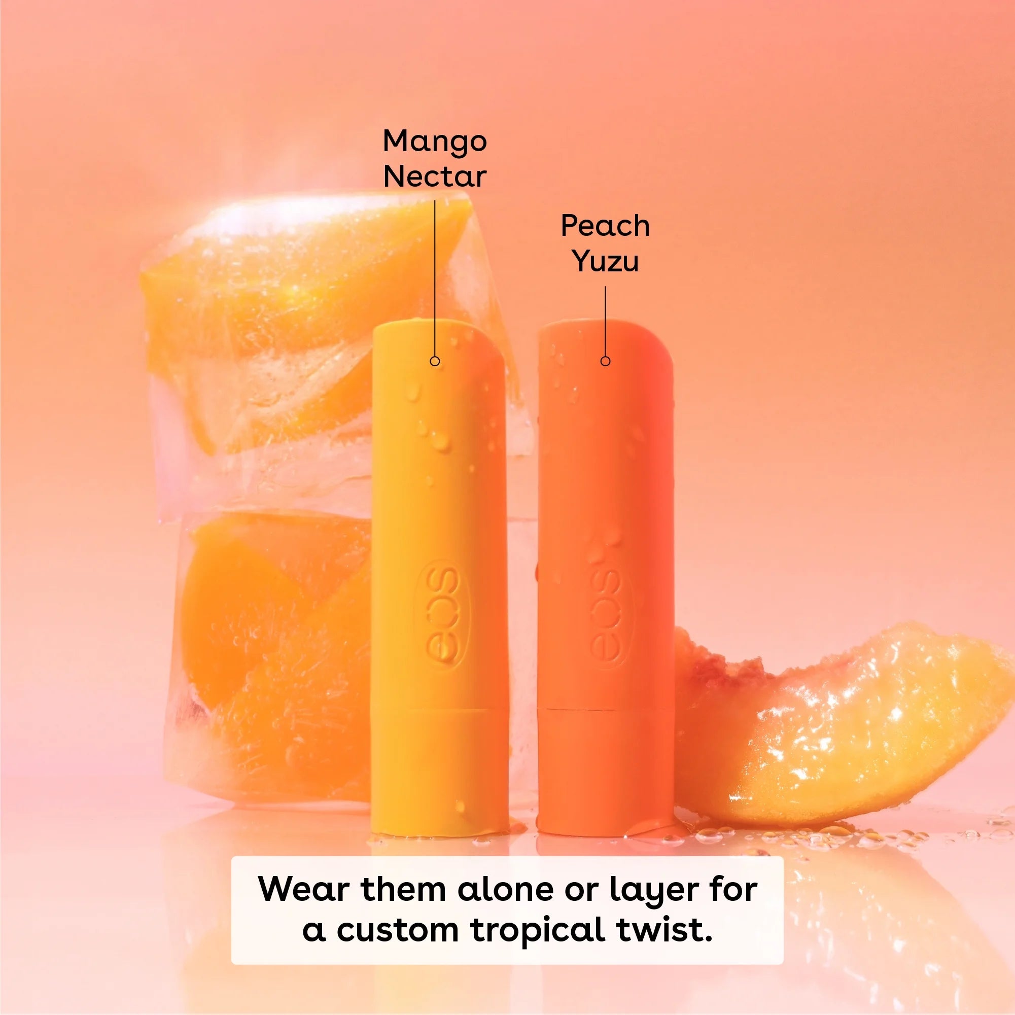 Eos Peach Squeeze Lip Balm Stick - 0.28Oz/2Pk