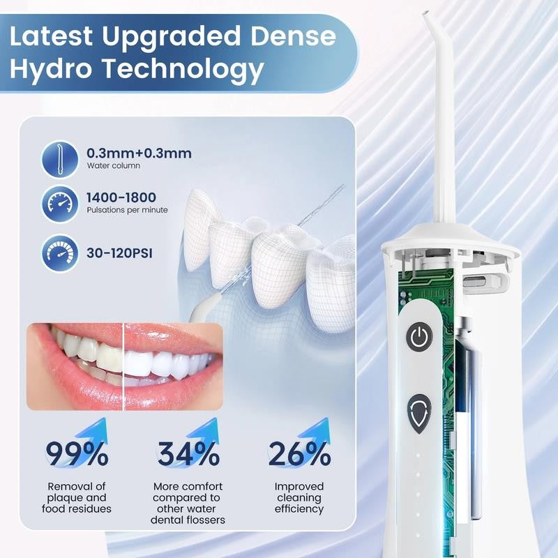Cordless Water Flosser 300Ml, IPX7 Waterproof Oral Irrigator with 5 Cleaning Mod