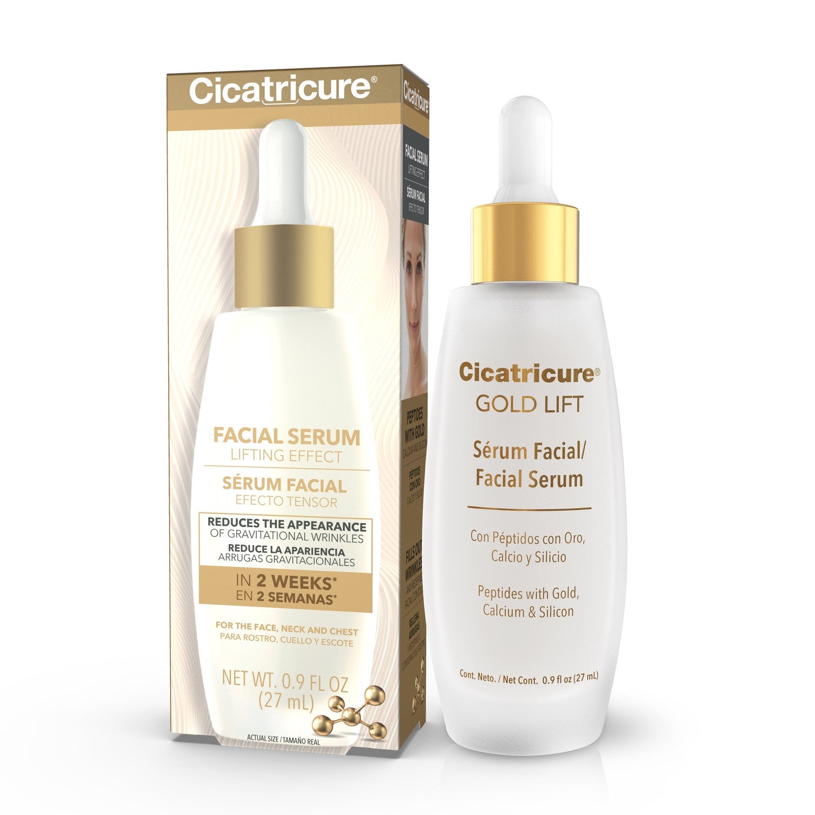 Gold Lift Facial Serum with Lifting Effect, anti Aging Skin Care, Hydrating, 0.9