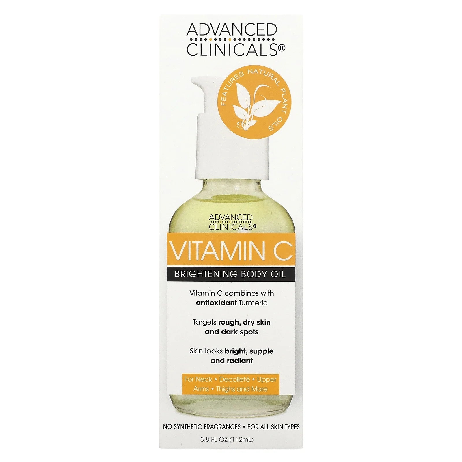 Advanced Clinicals Vitamin C Body Oil 3.8 Fl Oz
