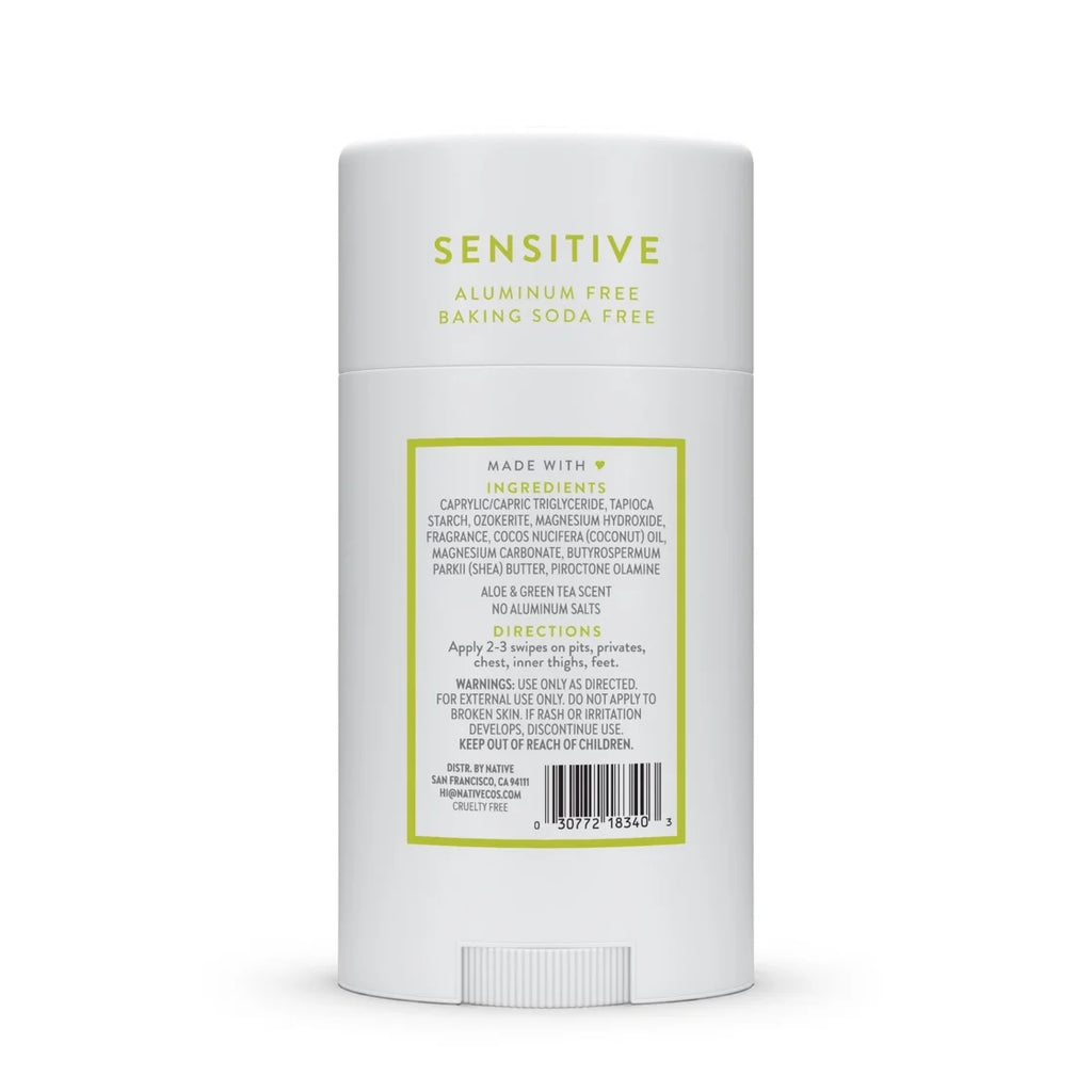 Native Deodorant, Aluminum Free, Aloe & Green Tea Sensitive Whole Body Deodorant 2.4 Oz