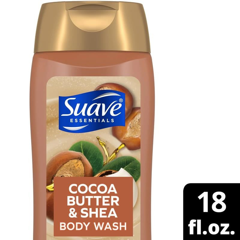 Essentials Body Wash, Creamy Cocoa Butter and Shea, 18 Oz