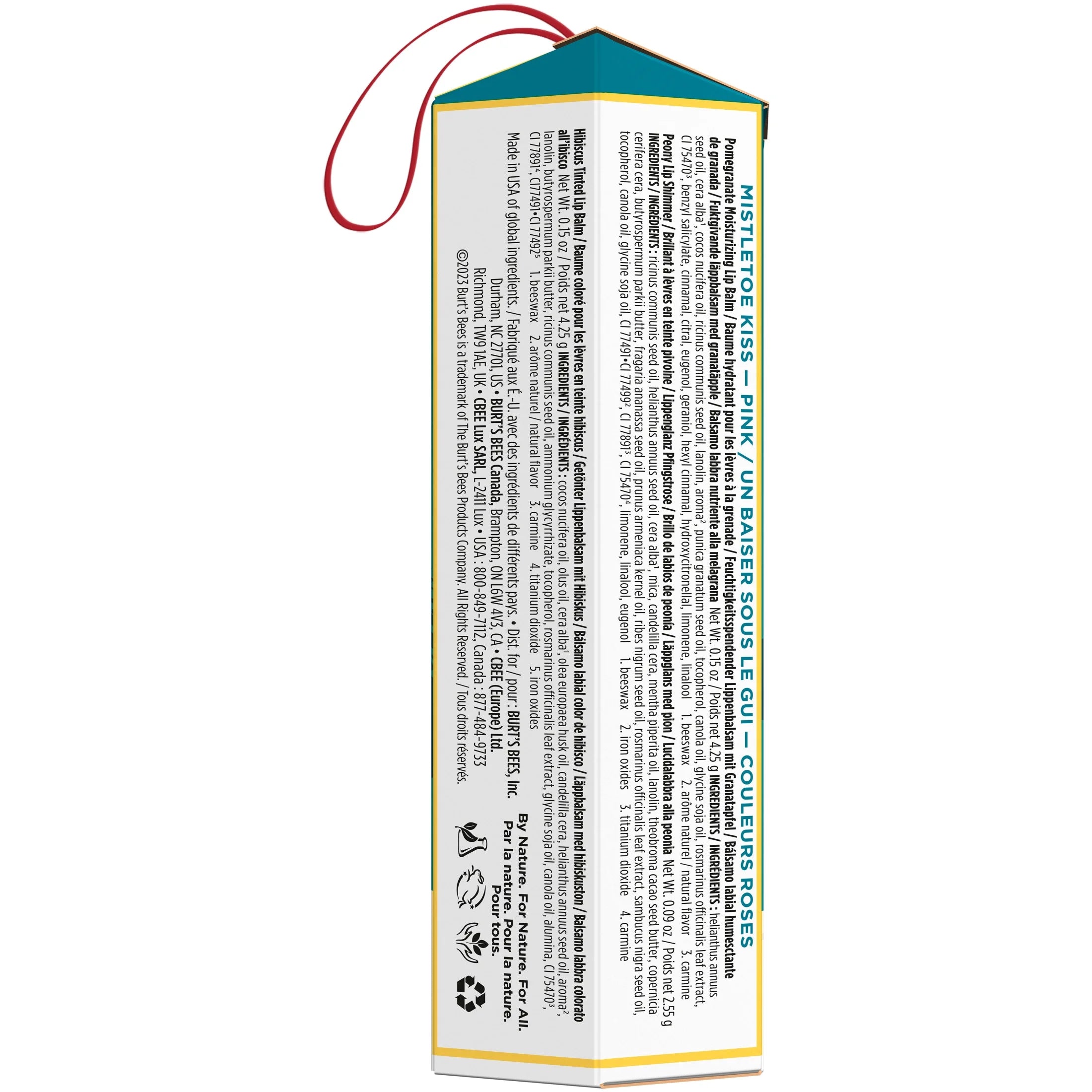 Burt'S Bees Mistletoe Kiss Gift Set, Pomegranate Lip Balm, Tinted Lip Balm and Lip Shimmer, 3 Tubes