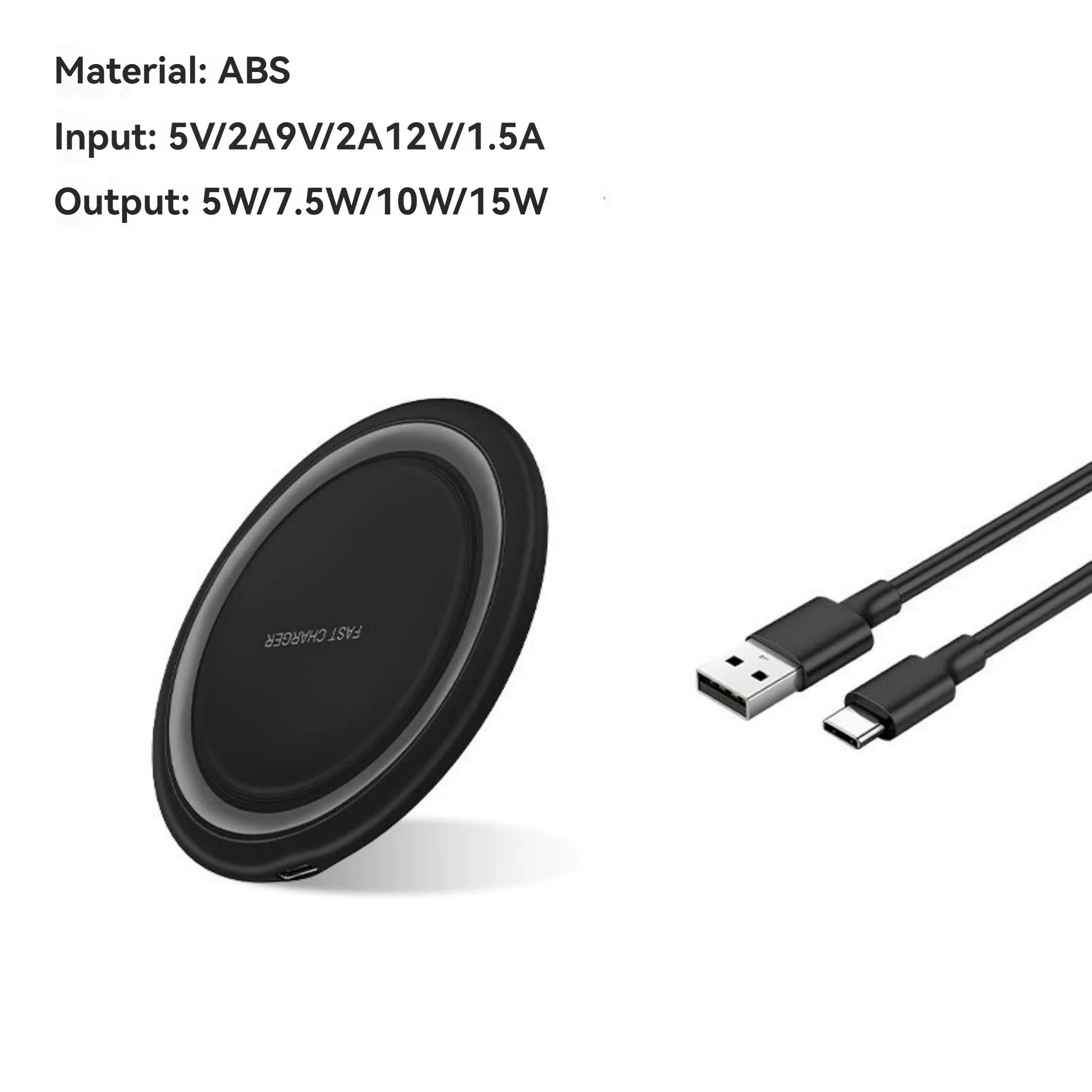 SHANLIDA 15W Fast Wireless Ultra-Thin Charger, Suitable for Iphone and Android Phones, Supports All QI Phones, Inductive Charging