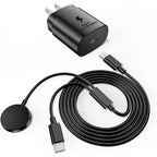 2 In1 Samsung Watch Charger,25W USB C Fast Charger Compatible with Galaxy Watch 7/6/6 Classic/5 Pro/5/4 /4 Classic/3/Active2/1 and Galaxys24/S23 /S22/21/20 Note/Z Fold 6(6Ft)