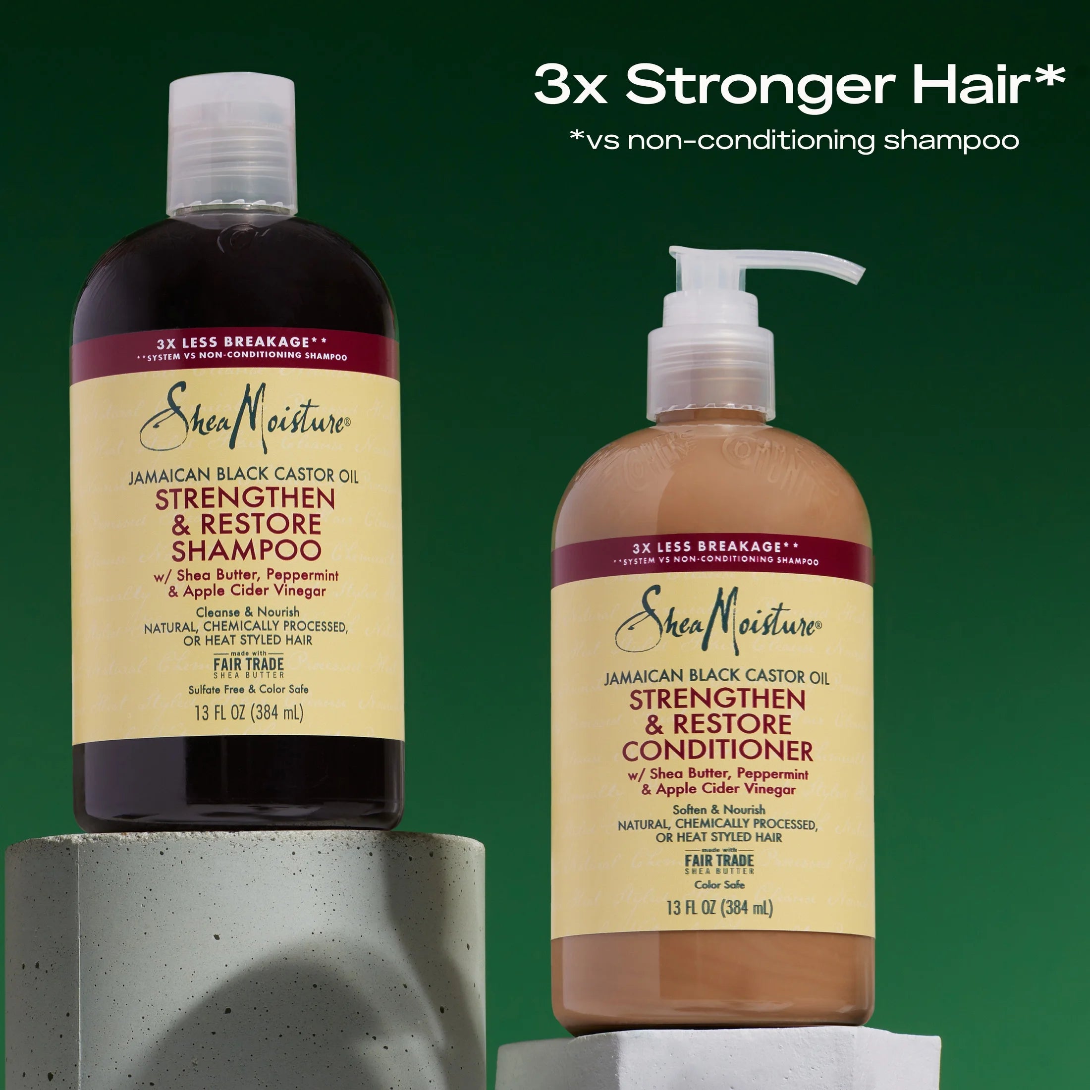 Sheamoisture Jamaican Black Castor Oil Strengthen & Restore Shampoo and Conditioner Set, 13 Oz 2 Count