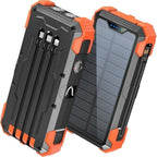 42800Mah Solar Charger Power Bank 15W Fast Charging Portable Charger with 4 Cables, USB Battery Pack Compatible with Iphone & Android Cell Phone