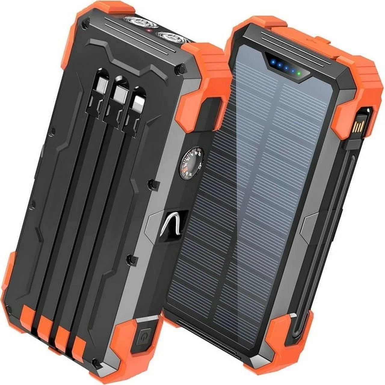 42800Mah Solar Charger Power Bank 15W Fast Charging Portable Charger with 4 Cables, USB Battery Pack Compatible with Iphone & Android Cell Phone