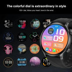 Bluetooth 1.39 Inch Black Case with Black Silicone Band