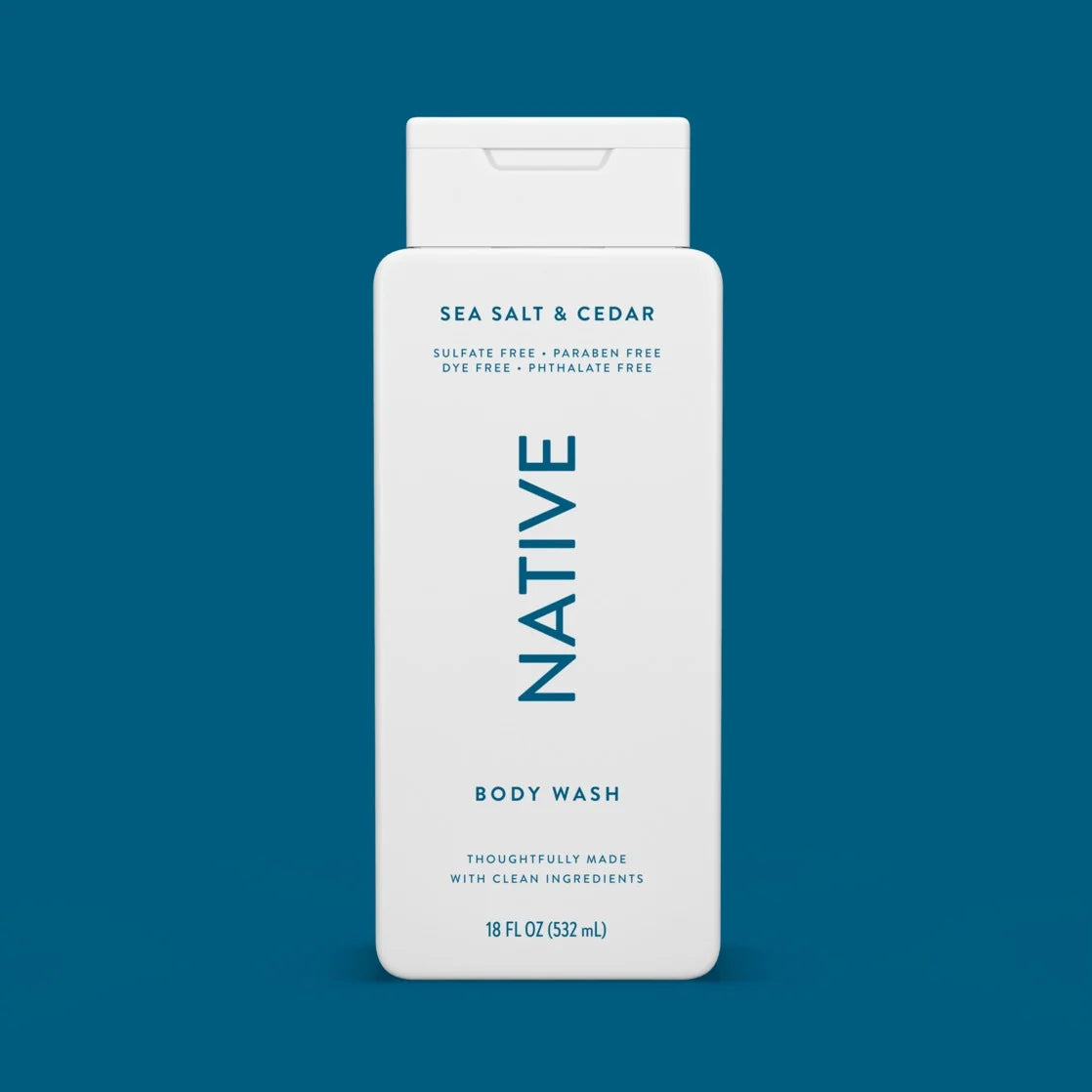 Native Sea Salt & Cedar Body Wash 18Oz