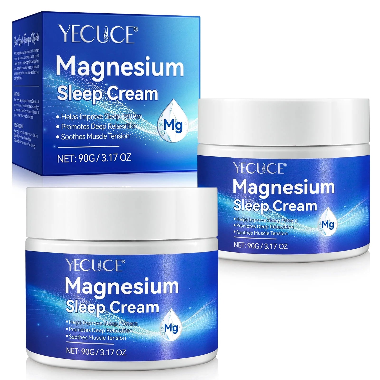 2 Pack Magnesium Sleep Cream,Magnesium Lotion Enriched with Lavender, Vitamin E,Improve Sleep Quality,Topical Magnesium Oil Cream for Feet, Legs or Arms