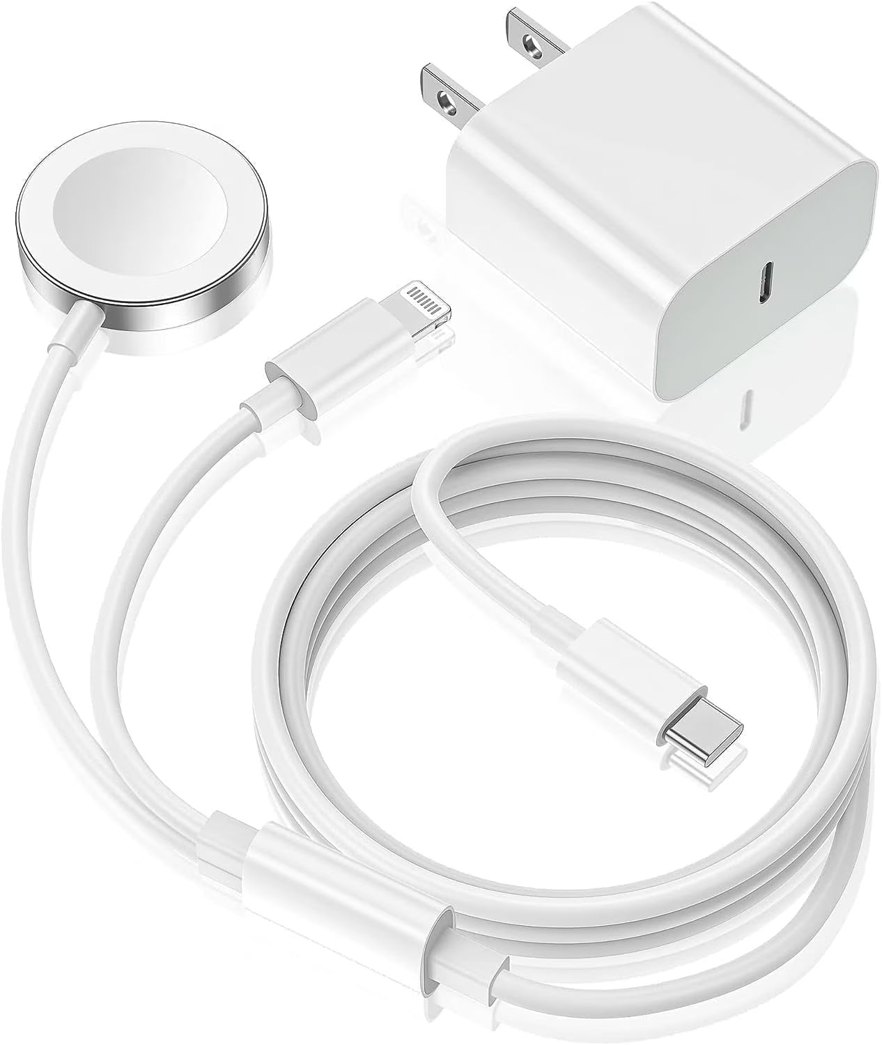 2 in 1 USB C Compatible with I Watch Charger Magnetic Watch Fast Charging Cable Cord 6Ft,Type C Wall Block Compatible for Watch Series Ultra/9/8/7/6/Se/5/4/3/2/Iphone 14/13/12 Case