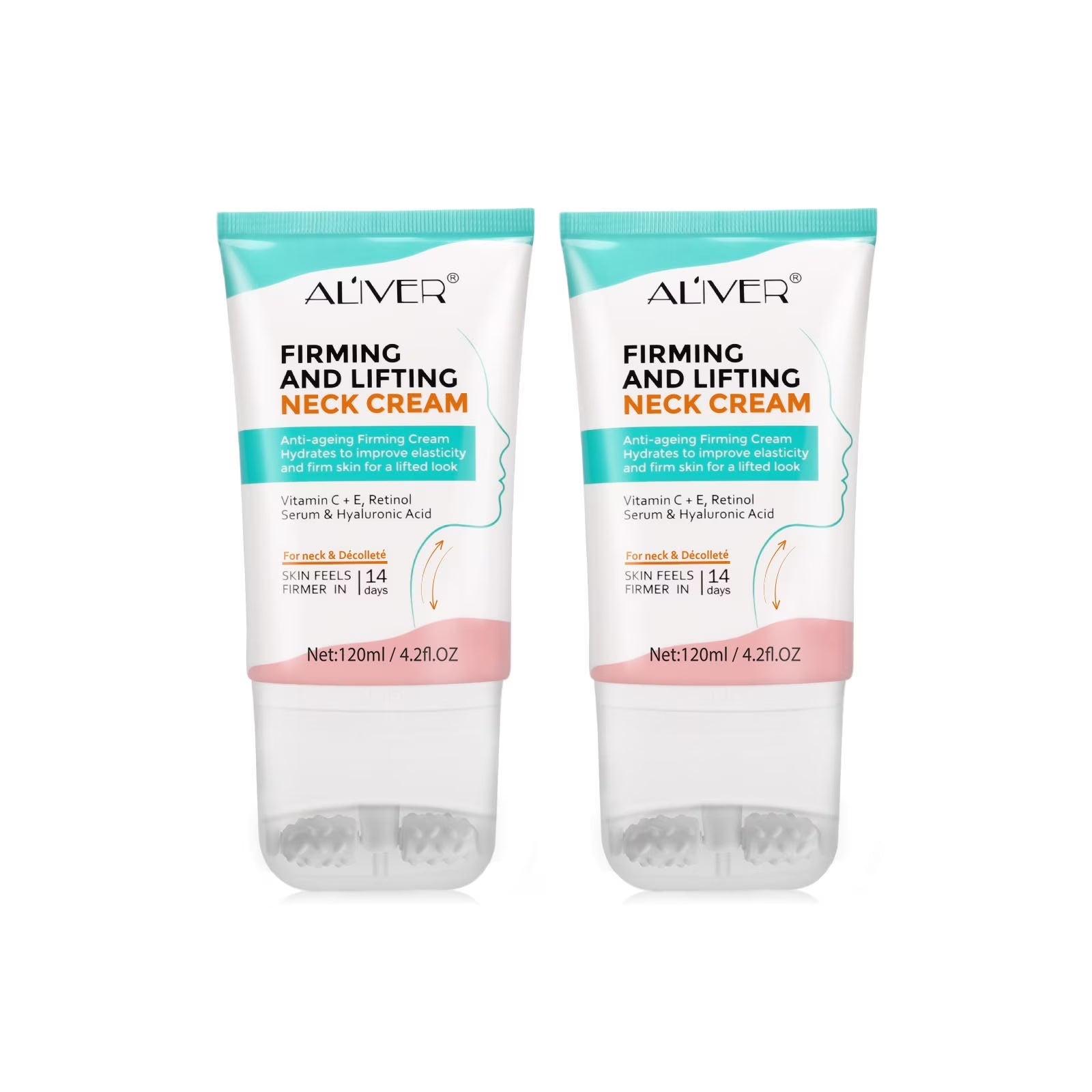 Aliver Firming Neck Cream for Crepey Skin Body Care Comfort, Skin Care & Repair for Women and Men, Day & Night Use, 4.2 Fl.Oz (2Pack)