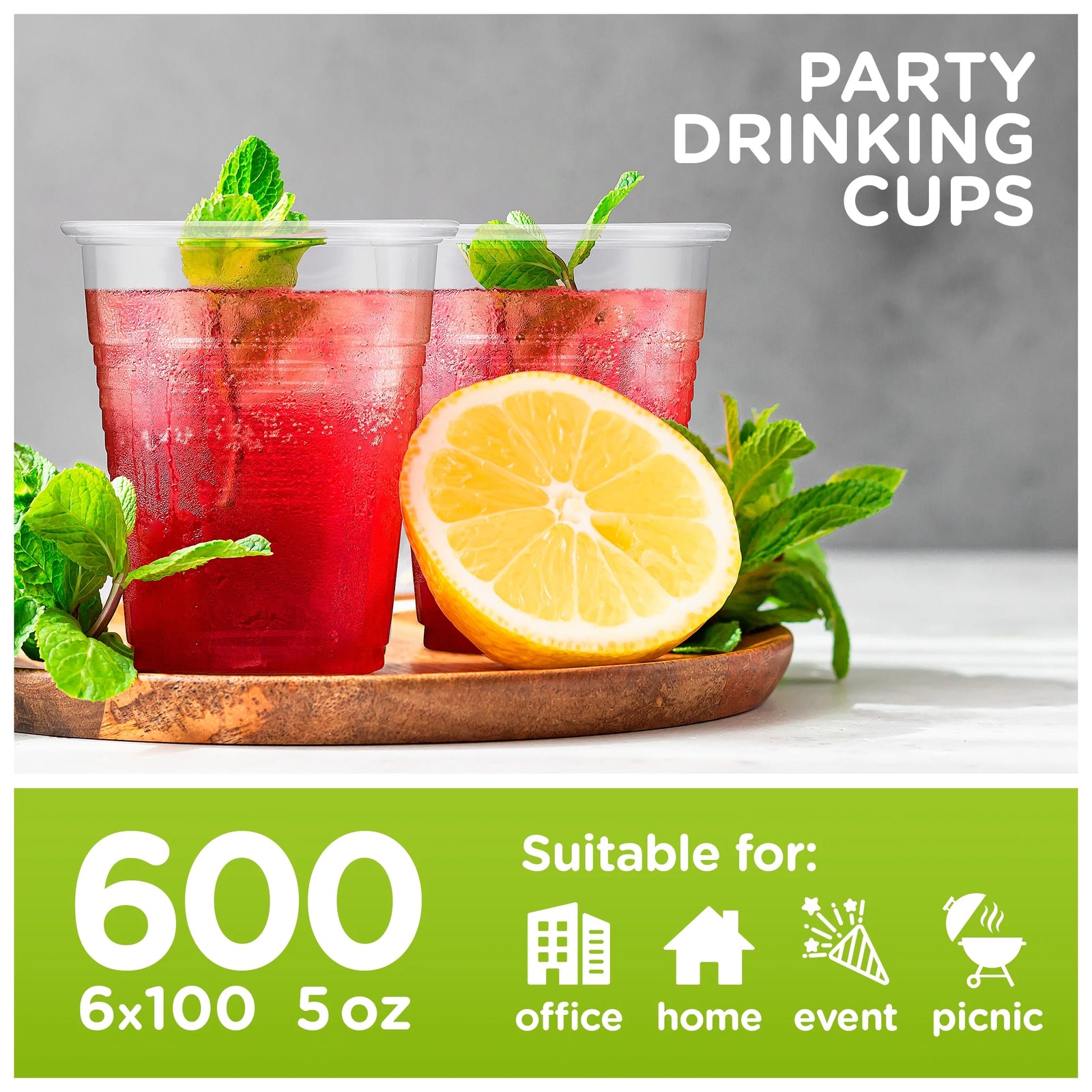 600 Pack 5 Oz Clear Plastic Drinking Cups