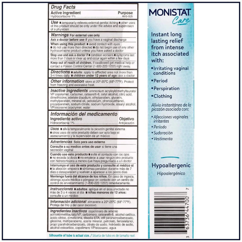 (3 Pack) Monistat Instant Itch Relief Cream for Women, Maximum Strength Feminine Itch Care, 1 Oz