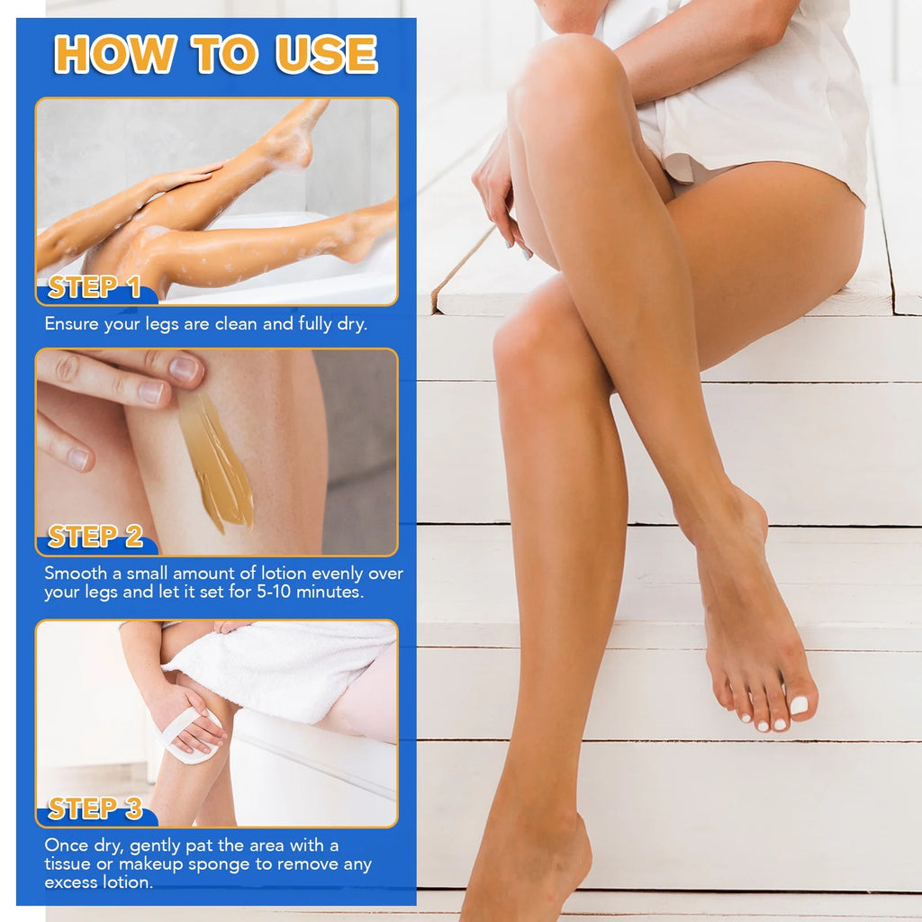 Airbrush Legs Lotion, Flawlessly Covers Leg Imperfections, Long Lasting & Waterproof Leg Makeup Cream,#2 Medium Glow
