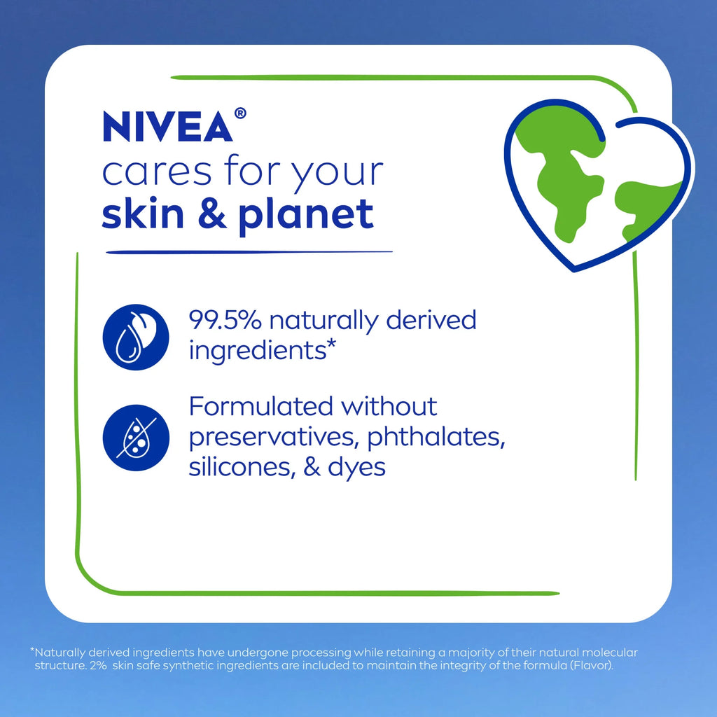NIVEA Moisture Lip Care, Hydrating Lip Balm with Shea Butter, Vitamin C & E, 0.17 Oz, 2 Pack